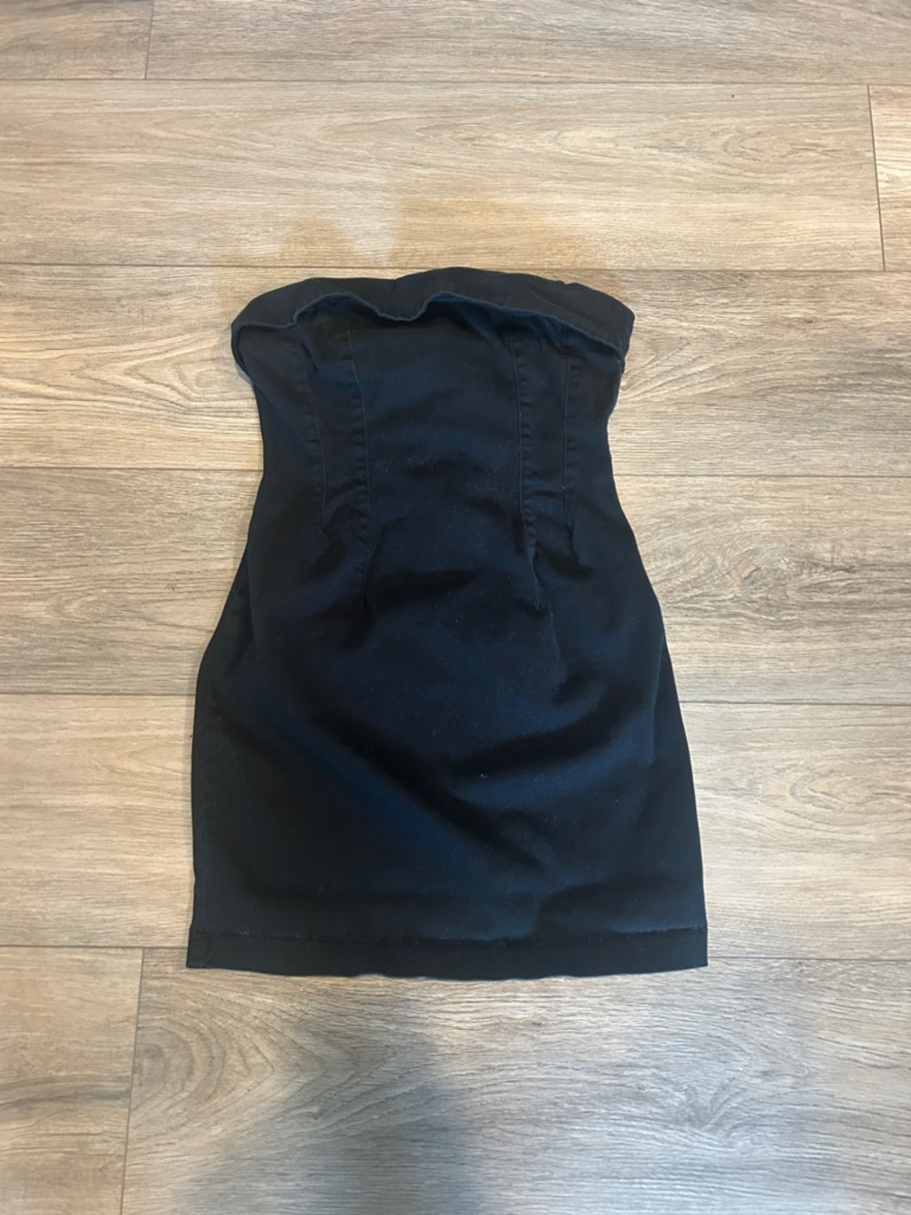 Wild Fable Strapless Black Bodycon Mini Dress light Denim material Size XS